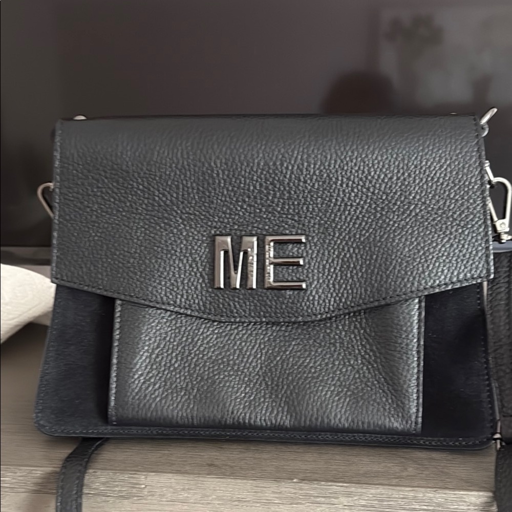 Me Makeover Essentials Black Leather Crossbody Bag - image 1